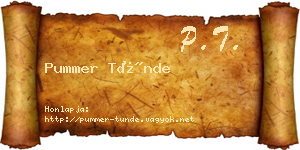 Pummer Tünde névjegykártya
